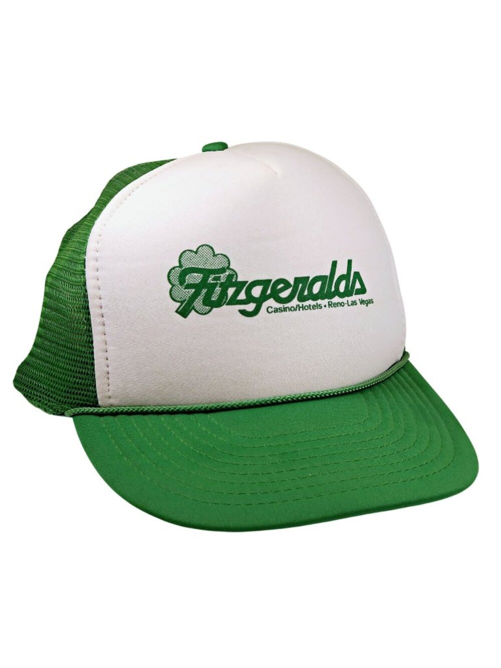Fitzgeralds Casino Reno-Las Vegas Green & White Trucker Hat, Vintage Nissin Cap